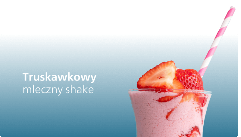 Prezentacja truskawkowego mlecznego shake'a Prezentacja truskawkowego mlecznego shake'a