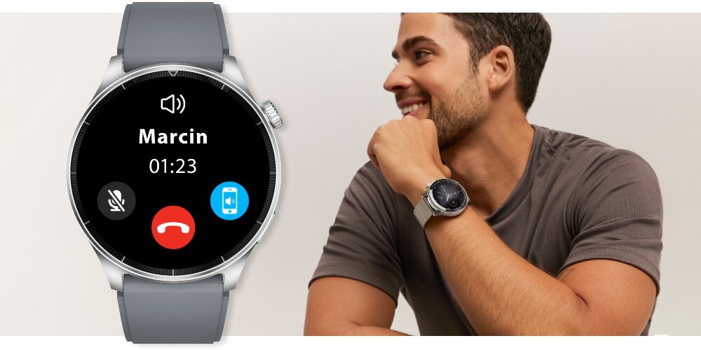 Smartwatch Forever Grand 2 ekran bateria czujniki zdrowie sport pasek ładowanie pojemność rozdzielczość łączność sterowanie krew puls rozmowy smartfon aplikacja