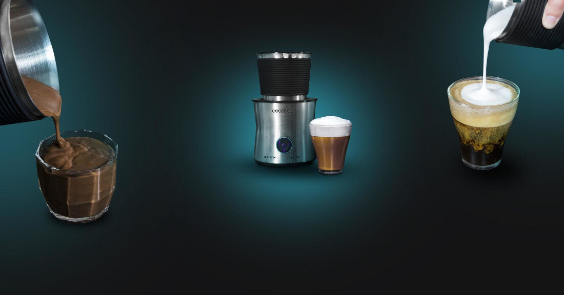 Spieniacz CECOTEC Power Moca Spume 5000 1518 wygląd design tło wizualizacja Komfort przygotowania napojów Wszechstronne napoje w domu