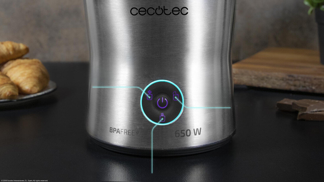 Spieniacz CECOTEC Power Moca Spume 5000 1518 Funkcje na każdą okazję  przygotowanie gorącego i zimnego mleka spienianie oraz gorącą czekoladę dopasowanie potrzeby dopasowanie
