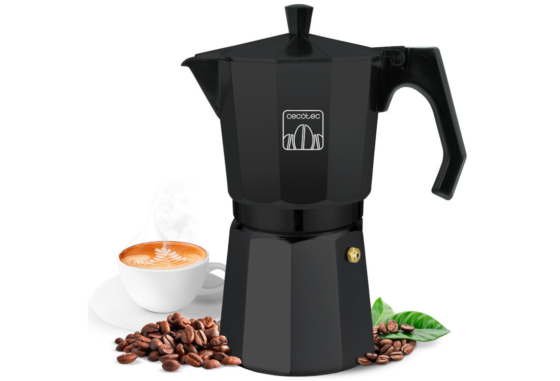 Kawiarka CECOTEC Moklassic 600 Czarny 300 ml Czysty smak napoju Wewnętrzny filtr ze stali nierdzewnej Możliwość demontażu i mycia części w zmywarce higiena