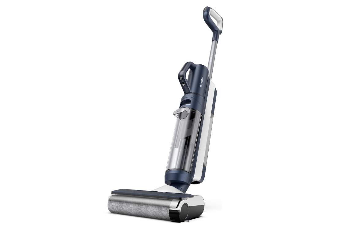 Odkurzacz TINECO Floor One S5 Combo Plus FW150300DE Cicha praca łatwość manewrowania Silnik bezszczotkowy regulacja mocy dostosowanie rodzaj zabrudzenia sprzątanie obrotowy układ kierowniczy koła samobieżne ergonomiczny uchwyt komfort użytkowania swoboda manewrowanie