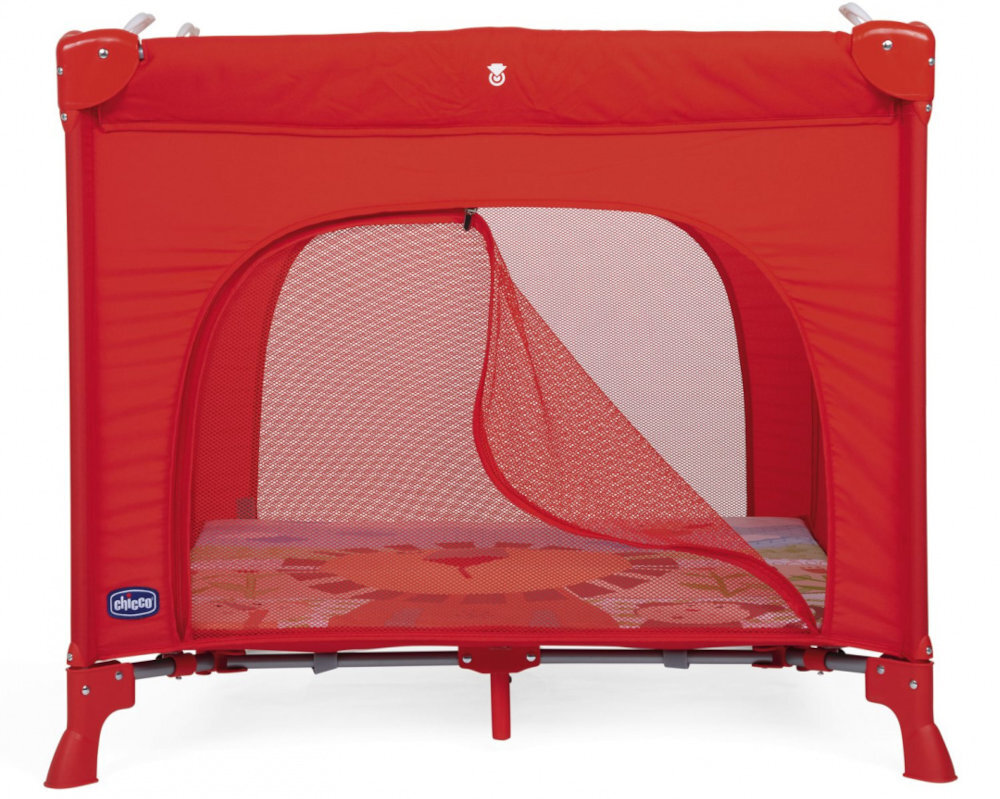 Kojec CHICCO Open Lion Czerwony solidne uchwyty umiejętności motoryczne zamek błyskawiczny wsparcie