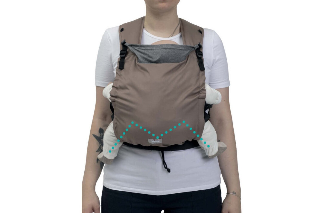 Nosidełko CHICCO Skin Fit Czarny Ergonomia pozycja prawidłowa postawa nogi kształt litera M plecy litera C zdrowie dziecko