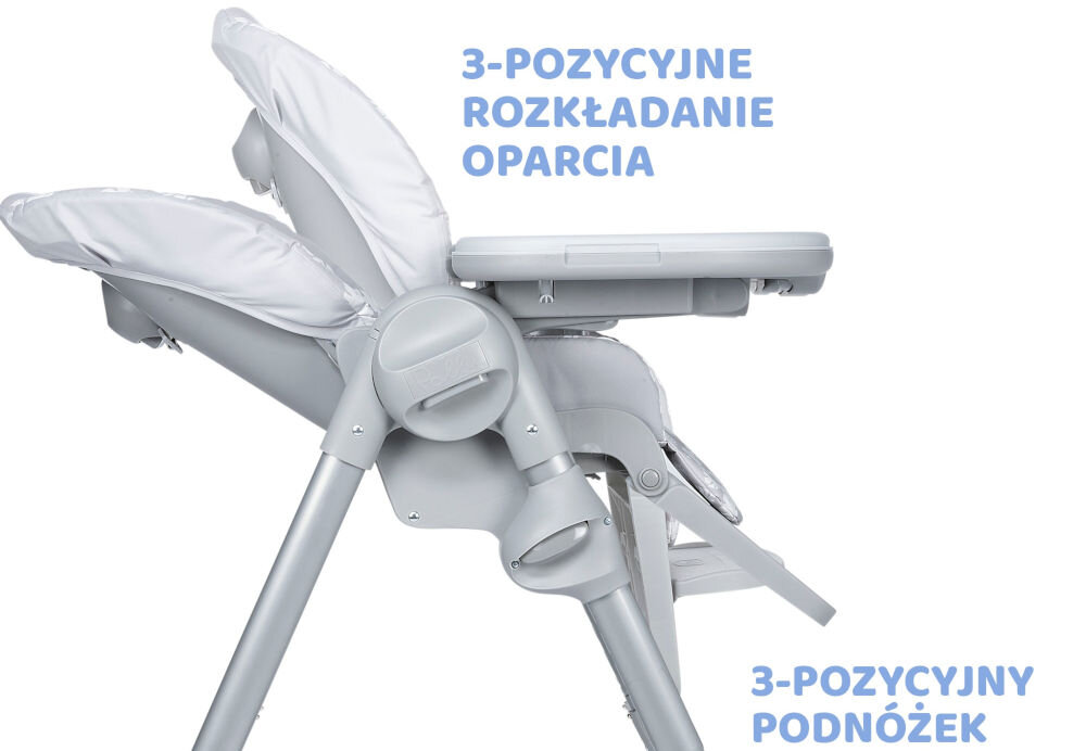 Krzesełko do karmienia CHICCO Polly Easy Szary dynamiczny rozwój dziecka wszechstronność od 6 miesiąca życia funkcja wygodnego leżaczka krzesełko do karmienia możliwość regulacji wysokości demontowalna taca dostosowanie do rosnącego dziecka praktyczny towarzysz kazdy etap rozwoju