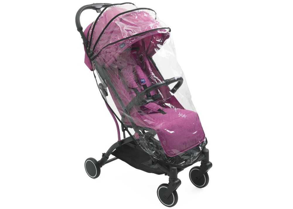 Wózek spacerowy Chicco Trolley Me Ciemnoróżowy Okrycie przeciwdeszczowe ochrona osłona kolor kolorystyka