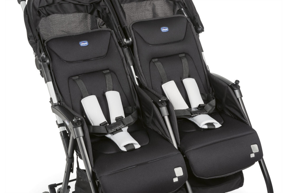 Wózek dziecięcy CHICCO Ohlala Twin Czarny Okrycie przeciwdeszczowe nakładki szelki par krokowy komfort podróż ochrona