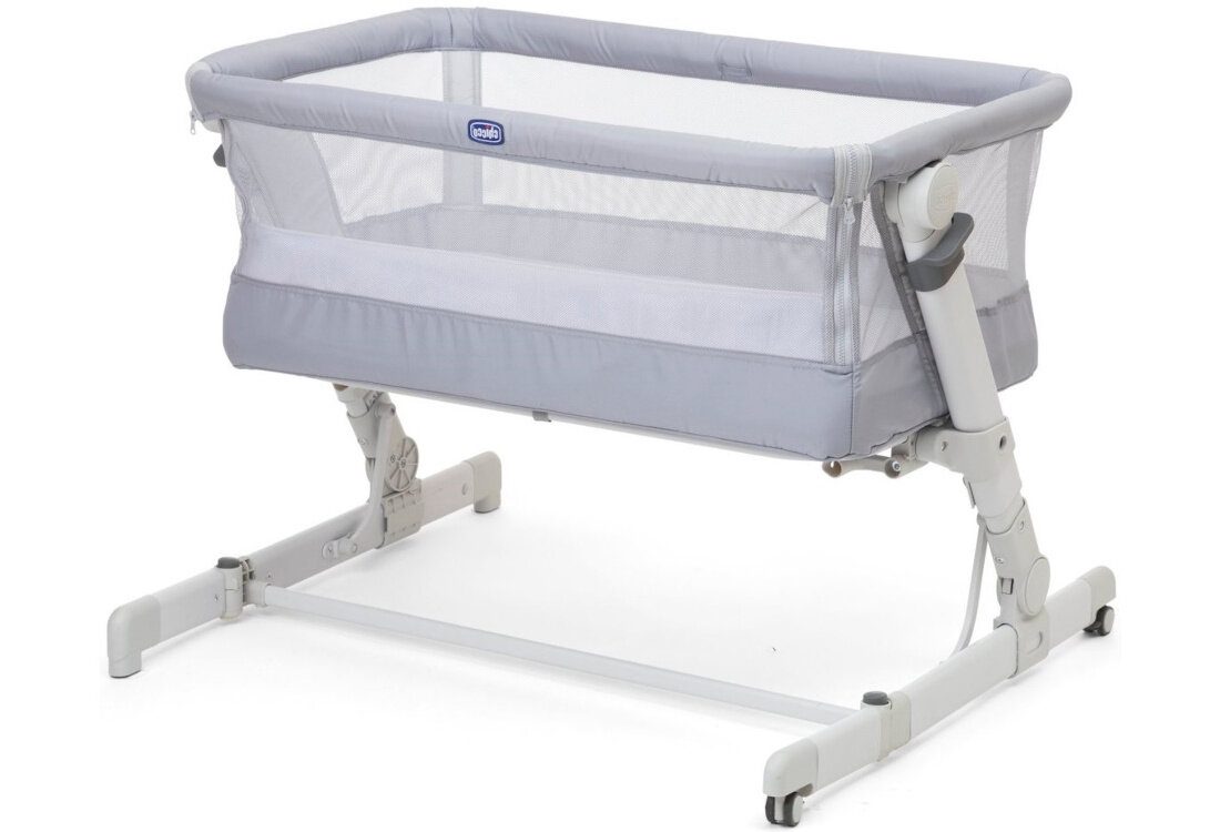 Łóżeczko dziecięce CHICCO Next2Me Pop-Up Jasnoszary dwie nóżki kółka wygoda użytkowanie