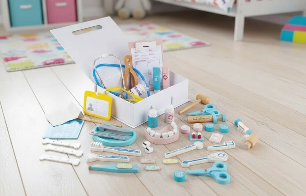 Zabawka zestaw lekarski EXTRALINK Walizka EX.32945 w pokoju dziecięcym 