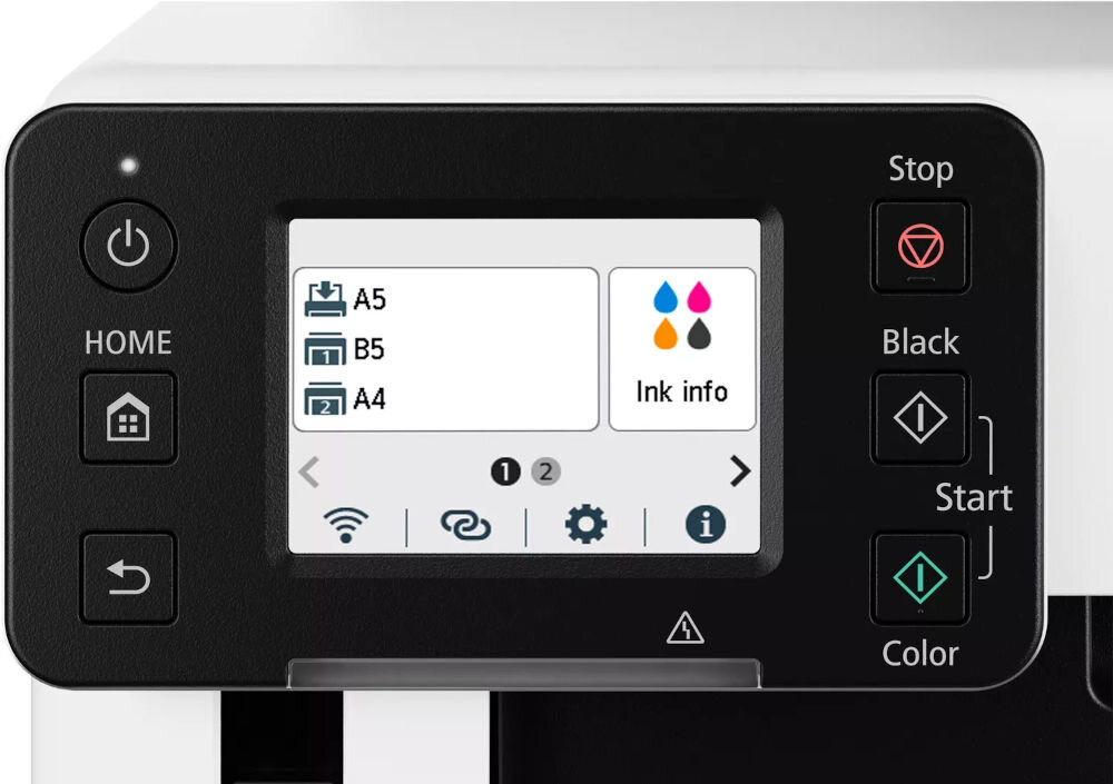 Urządzenie wielofunkcyjne CANON Maxify GX5540 Druk w kolorze, Automatyczny druk dwustronny, Wi-Fi zbliżenie na ekran urządzenia kolorowy ekran dotykowy przekątna przejrzysty interfejs szybka nawigacja po menu