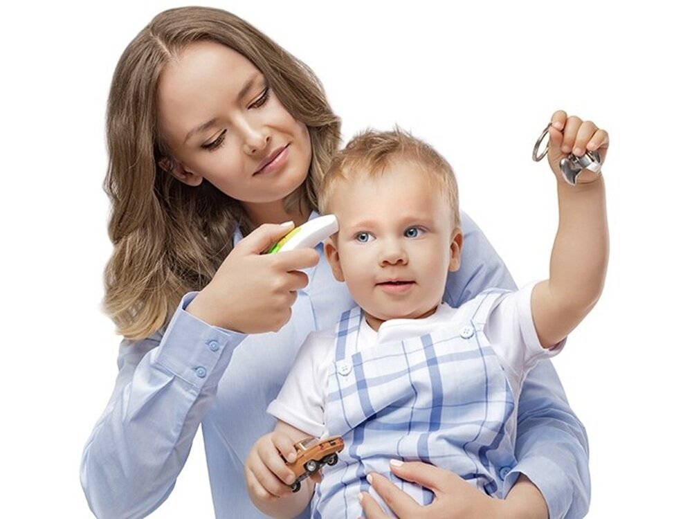 Termometr AGU BABY IHE3 Eaglet sprawdzenie temperatury na czole, na powierzchni przedmiotów, oszczędność czasu, właściwy pomiar