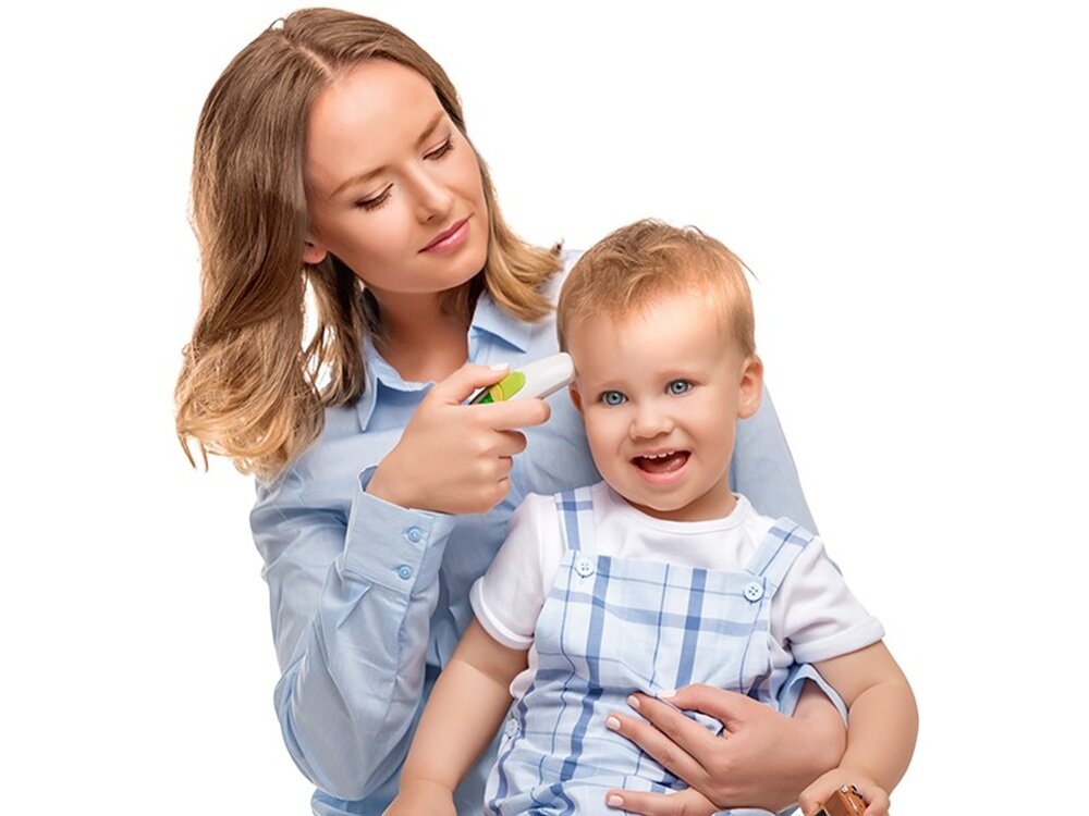 Termometr AGU BABY IHE3 Eaglet tryb pomiaru czołowego, pomiar podczas snu, kontrola temperatury