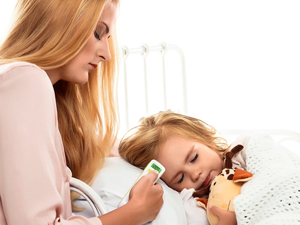 Termometr AGU BABY NC8 Giraffe funkcja pomiaru temperatury otoczenia, praktyczne etui, bezpieczna konstrukcja, przyjazny motyw