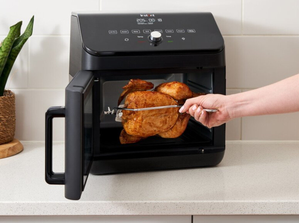 Frytkownica beztłuszczowa INSTANT POT Vortex Oven Plus Air Fryer Wielofunkcyjność moc różnorodne potrawy smażenie rożno pieczenie grillowanie tosty podgrzewanie funkcja duszenia