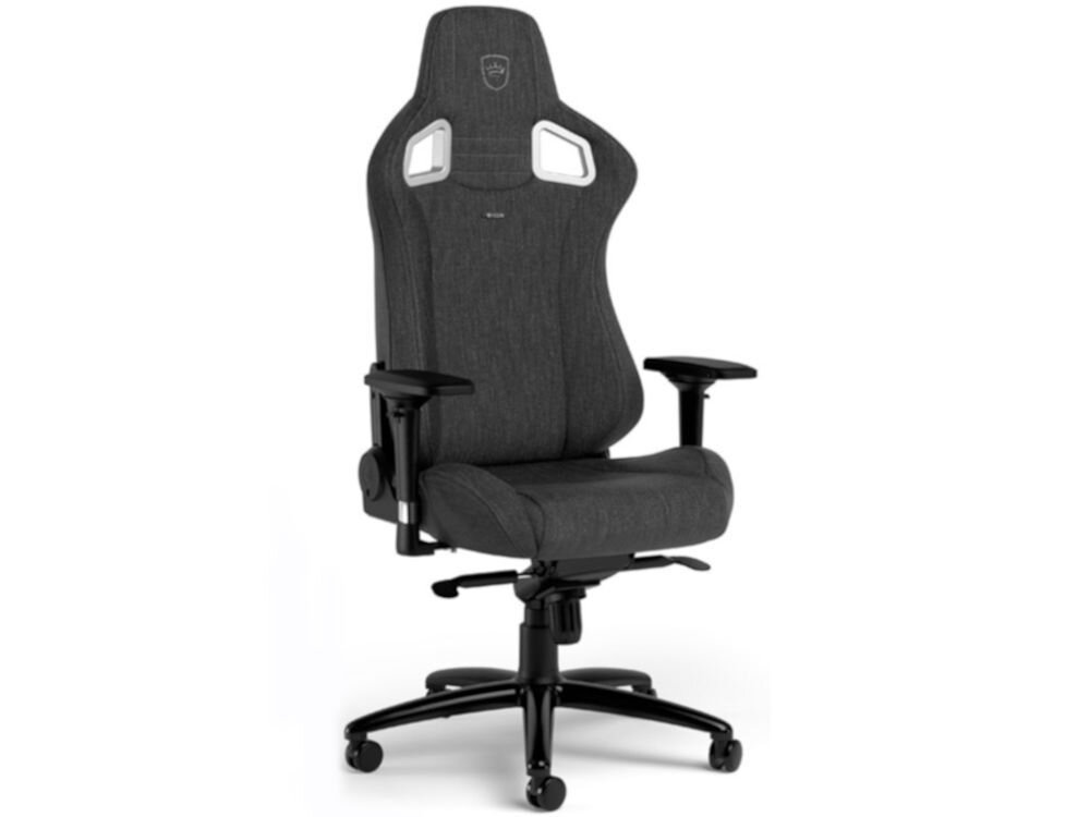 Fotel NOBLECHAIRS Epic TX Antracynt prezentacja fotela na białym tle od przodu oddychająca pianka odporna na deformacje i komfort siedziska