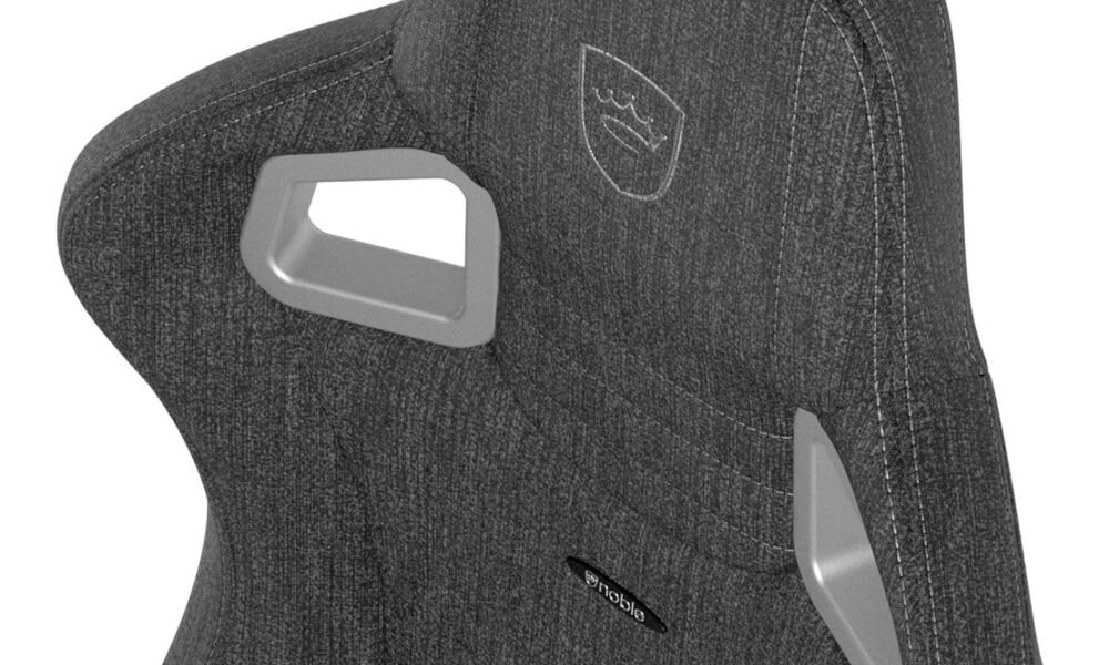 Fotel NOBLECHAIRS Epic TX Antracynt zbliżenie na tkaninę fotela na białym tle TX Breathable Fabric trwała i miękka tkanina pokrywająca fotel