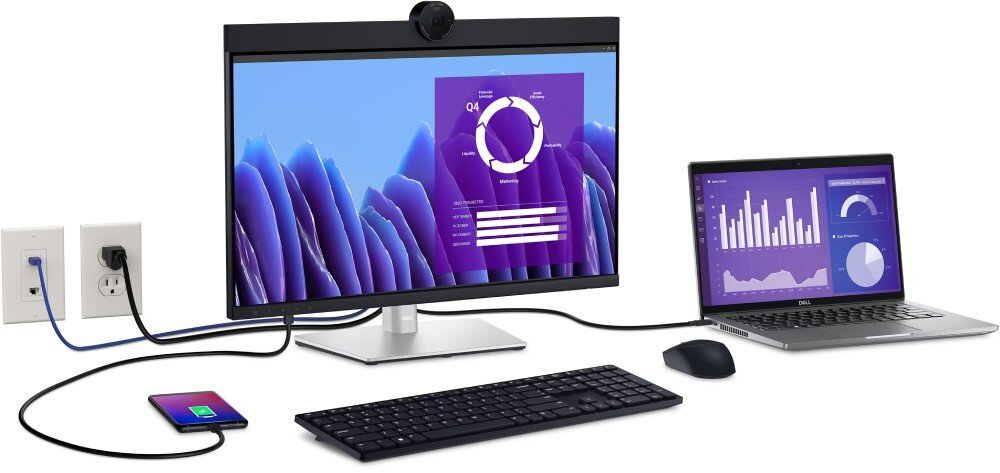Monitor DELL P2424HEB 23.8 1920x1080px IPS porty złącza podłączenie hub