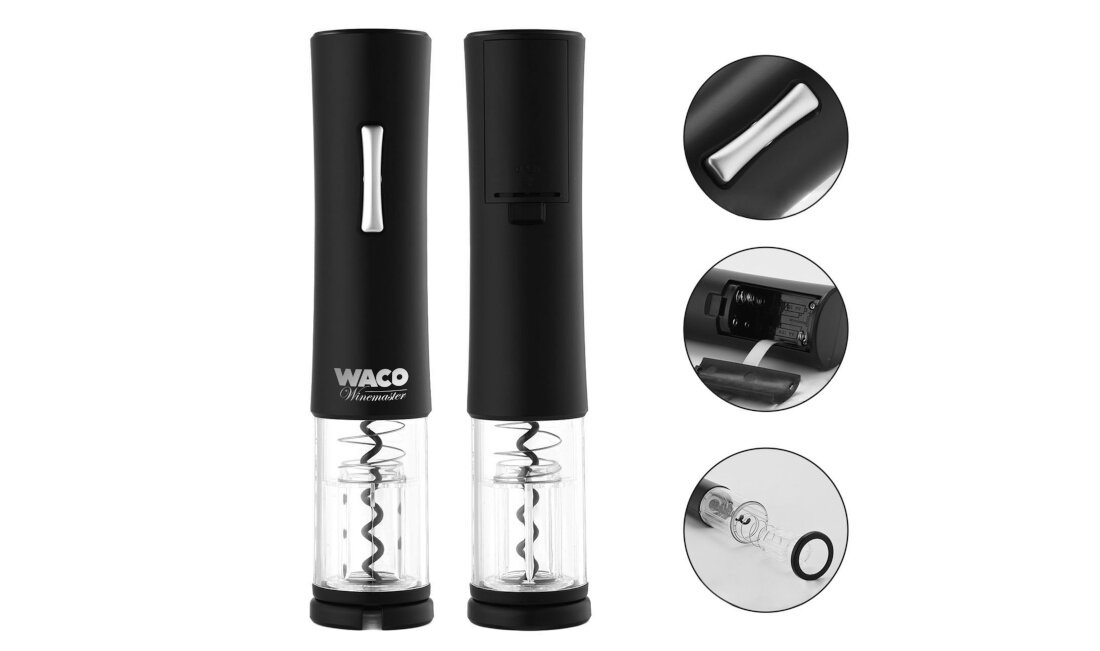 Otwieracz do wina WACO Winemaster Ow4 Wydajność na co dzień 4 bateriami AA (brak w zestawie) zasilaie do 120 butelek na jednym komplecie