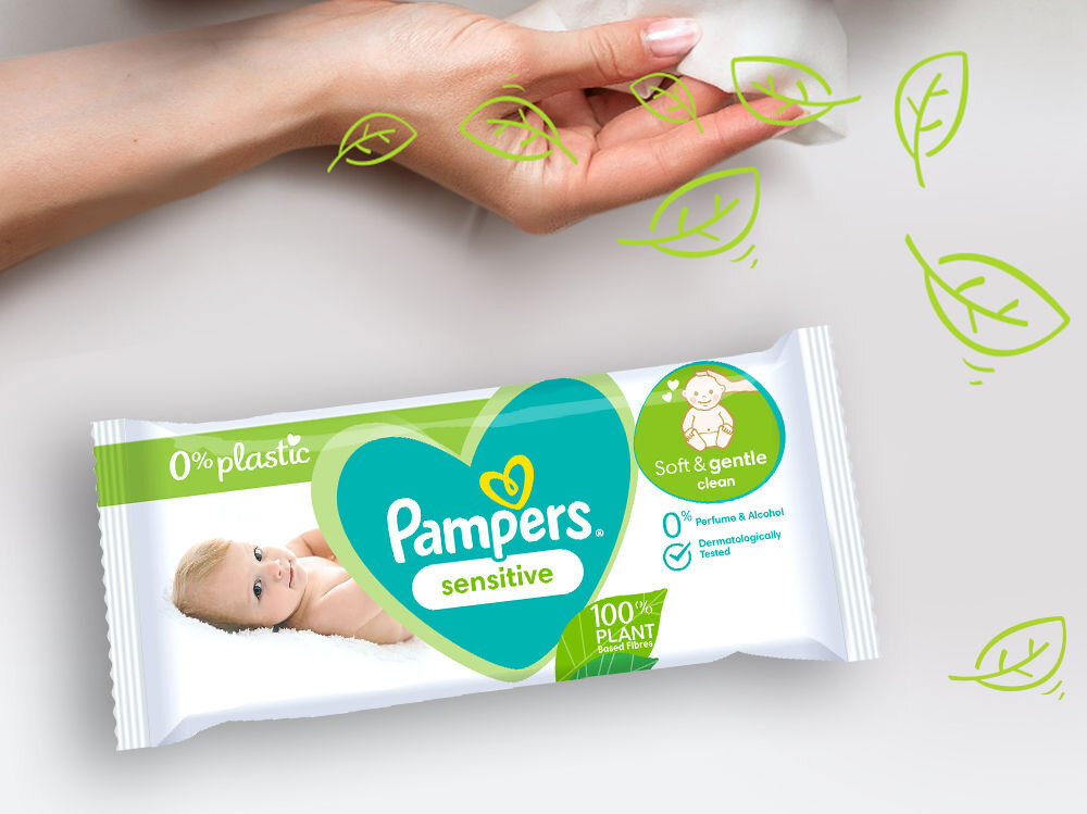 Chusteczki nawilżane PAMPERS Sensitive (1248 szt.) delikatność