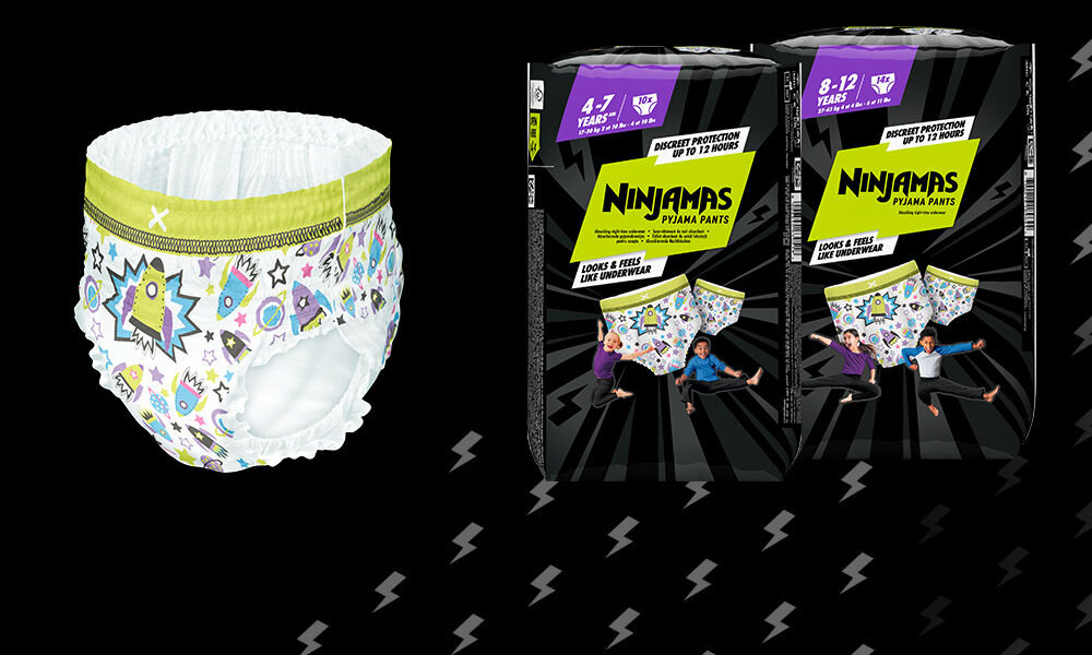 Pieluchomajtki PAMPERS Ninjamas Serduszka 7 (10 szt.) opakowanie 4-7 lat opakowanie 8-12 lat