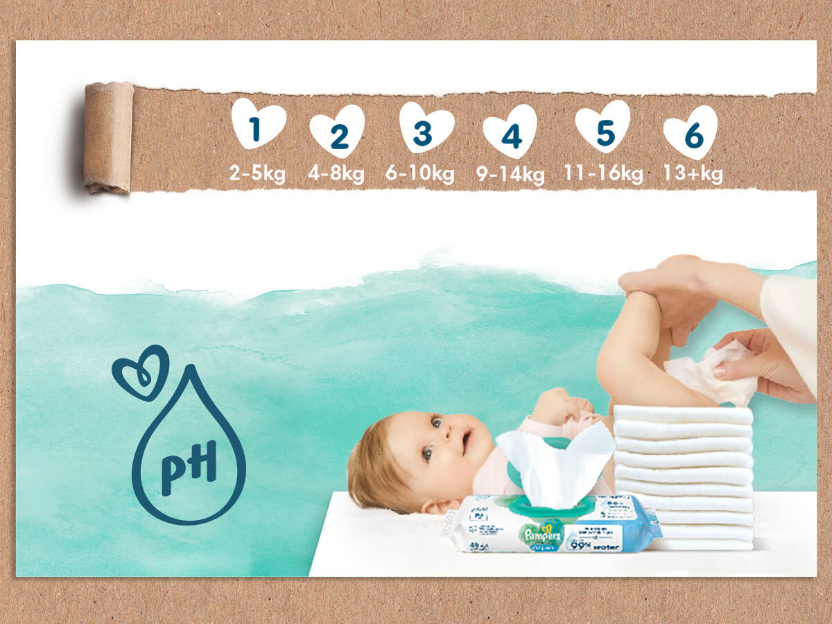 Pieluchomajtki PAMPERS Harmonie Baby 4 (22 szt.) rozmiary