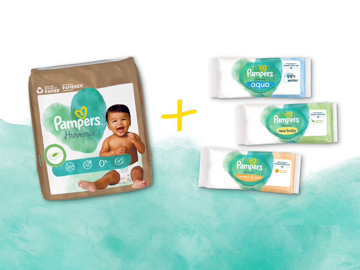 Chusteczki nawilżane PAMPERS Harmonie Protect & Care (176 szt.)
