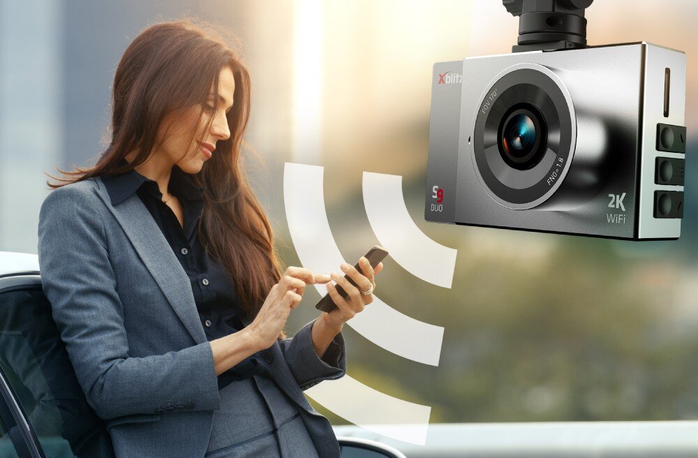 Wideorejestrator XBLITZ S9 Duo łączność Wi-Fi aplikacja