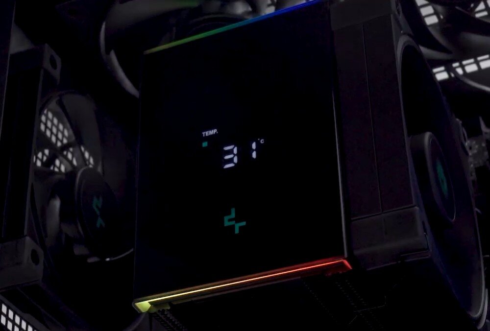 Chłodzenie CPU DEEPCOOL AK500 Digital ekran informacje temperatura aplikacja podłączenie