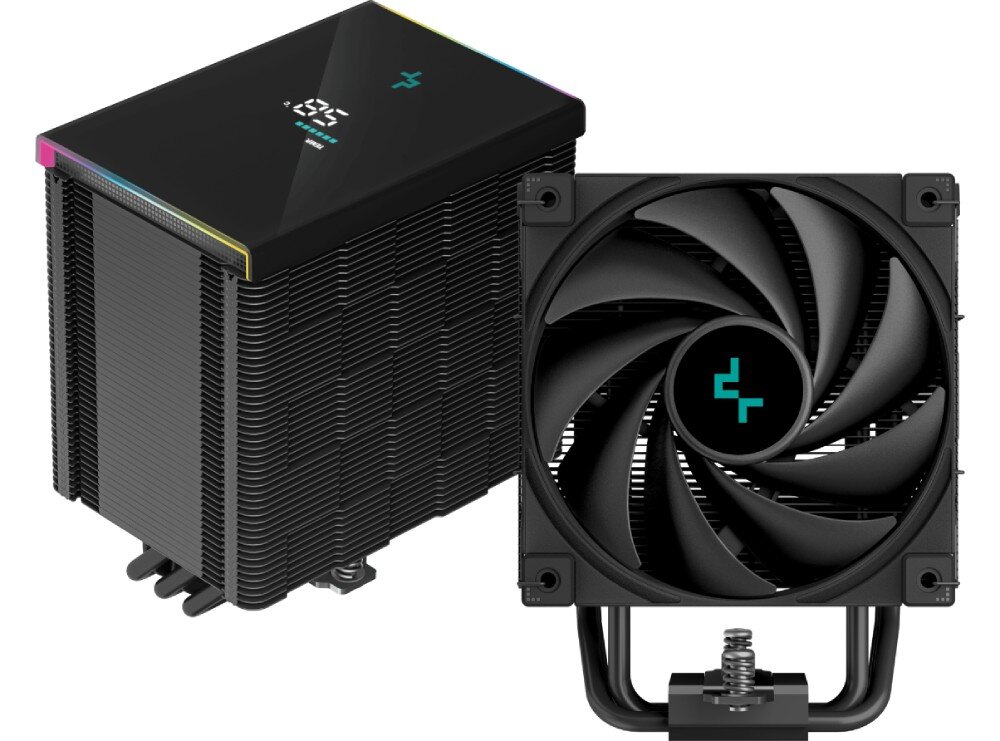 Chłodzenie CPU DEEPCOOL AK500 Digital wygląd kolor konstrukcja ciepłowody radiator systemy podświetlenie