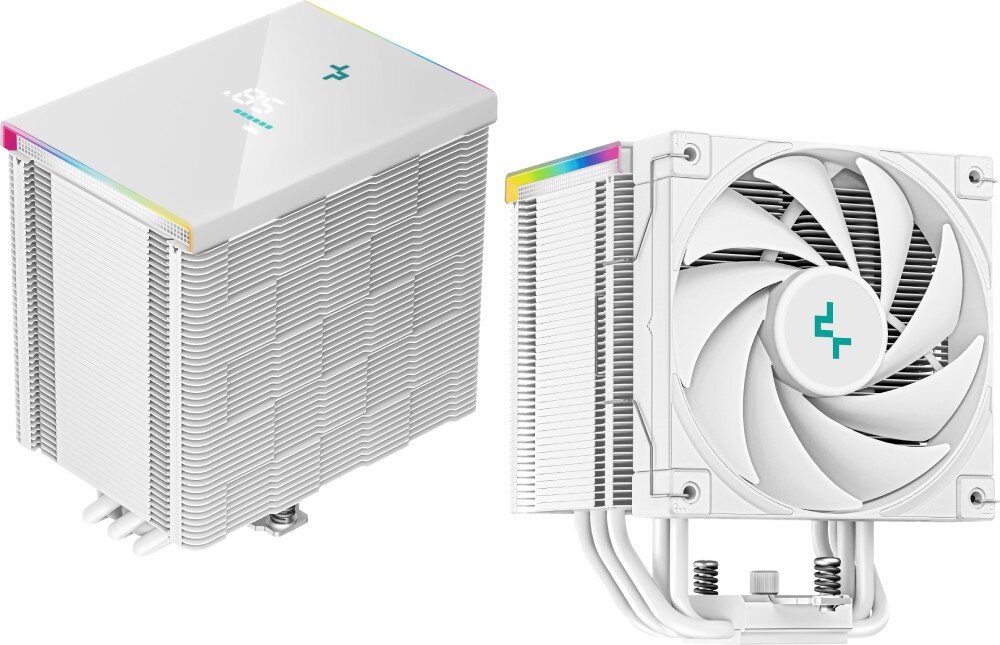 Chłodzenie CPU DEEPCOOL AK500 Digital Biały wygląd kolor konstrukcja ciepłowody radiator systemy podświetlenie