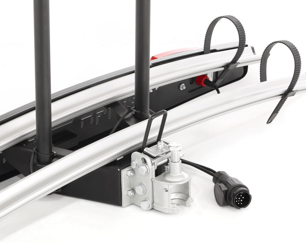 Bagażnik rowerowy CARTREND Alu Active na hak 2 rowery Szybki montaż wygoda użytkowania instalacja oświetlenie tylnie Aluminiowe szyny solidne podparcie maksymalna ładowność