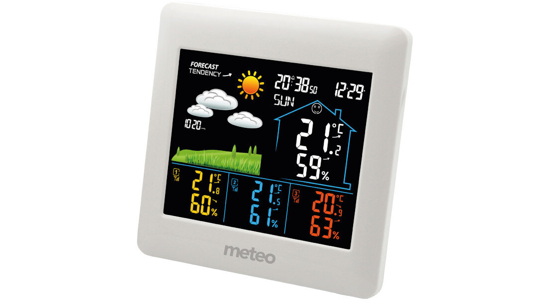 Stacja pogody METEO SP106 automatyczne ustawienie czasu sygnał DCF ŁATWA OBSŁUGA WYŚWIETLACZ