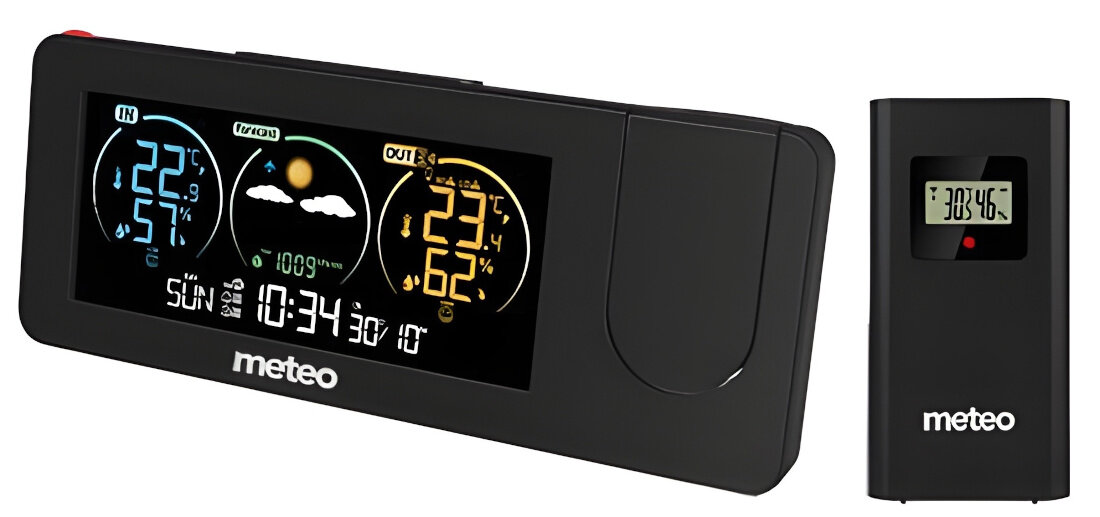 Stacja pogody METEO SP102 + Projektor Synchronizacja czasu z DCF sygnał radiowy dokładny czas