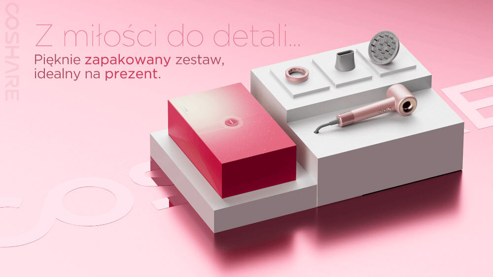 Suszarka COSHARE SuperFlow1 Pro Różowy 1600W idealna fryzura