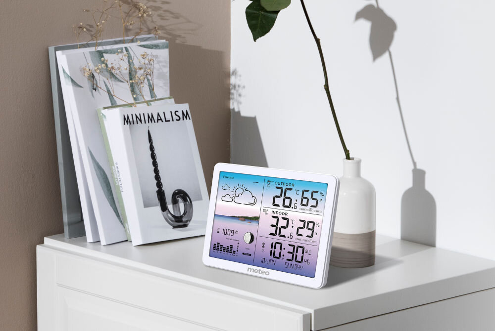 Stacja pogody METEO SP107 Biały synchronizacja zegar