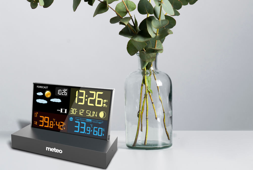 Stacja pogody METEO SP110C pomia temperatury wilgotności zasięg wyświetlacz