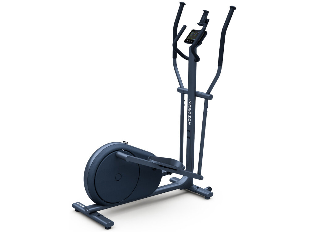 Orbitrek magnetyczny KETTLER Hoi Cross+ 20kg 39cm Szary orbitrek na białym tle widoczny pod skosem 10 różnorodnych programów treningowychtryb automatyczny tryb ręczny program tętna