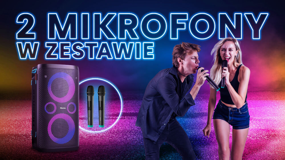 >Power audio HISENSE Party Rocker One Plus dwa mikrofony