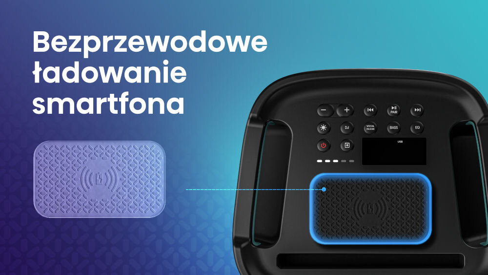 Power audio HISENSE Party Rocker One Plus funkcja ładowarki indukcyjnej