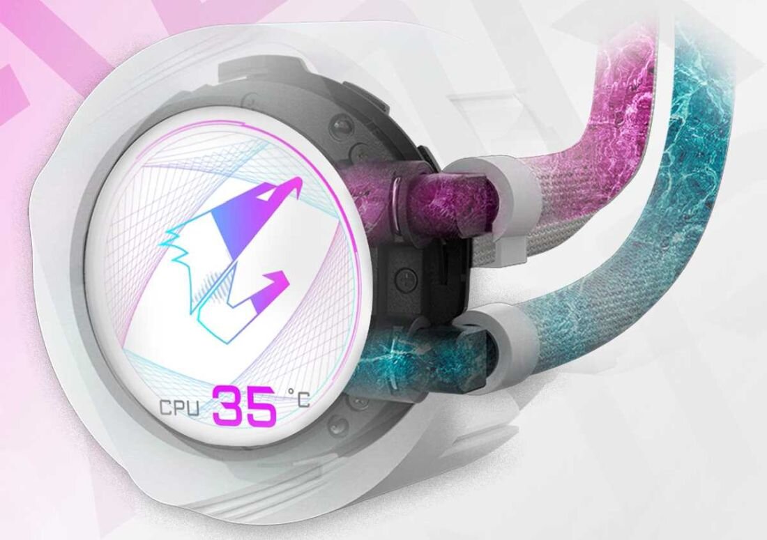 Chłodzenie wodne GIGABYTE Aorus WaterForce X II 360 ICE - Duża powierzchnia płyty