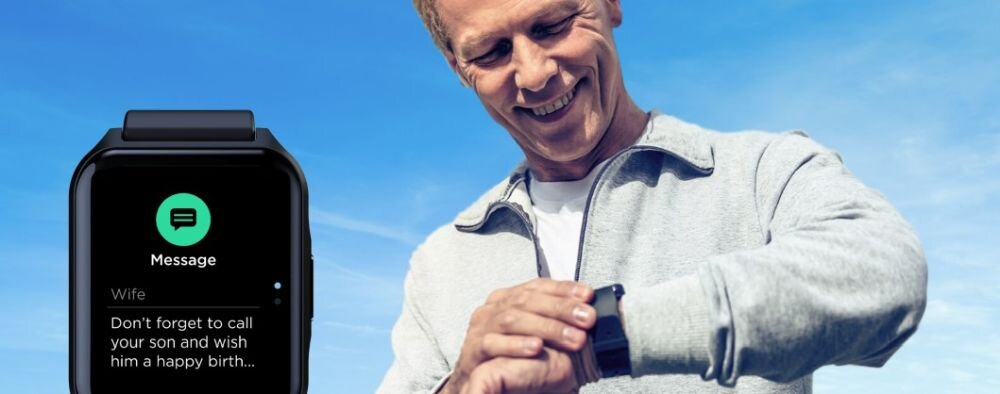 Smartwatch MOTOROLA Moto Watch 70 wyświetlania powiadomień Android, jak i iOS funkcją lokalizatora smartfona sterować odtwarzaczem muzyki smartfona