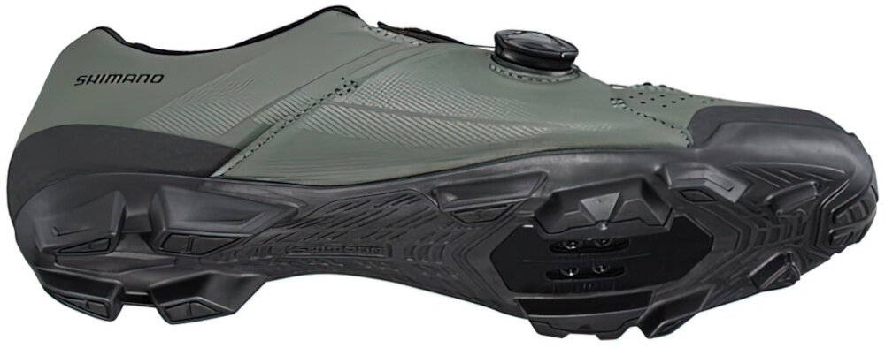 Buty rowerowe SHIMANO SH-XC300 Oliwkowy rozmiar 46 nylonowa podeszwa wewnetrzna wzmocniona wloknem szklanym wysciolka z pianki EVA pokretlo BOA L6 szybka regulacja obuwia dobre dopasowanie do stopy