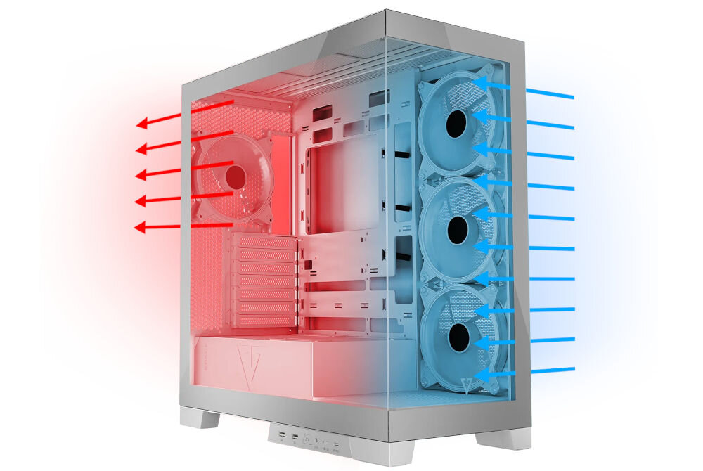 Obudowa MODECOM Volcano Space Apex ARGB Midi Biały wentulatory ARGB 3x140mm 1x140mm 3x120mm 2x140mm