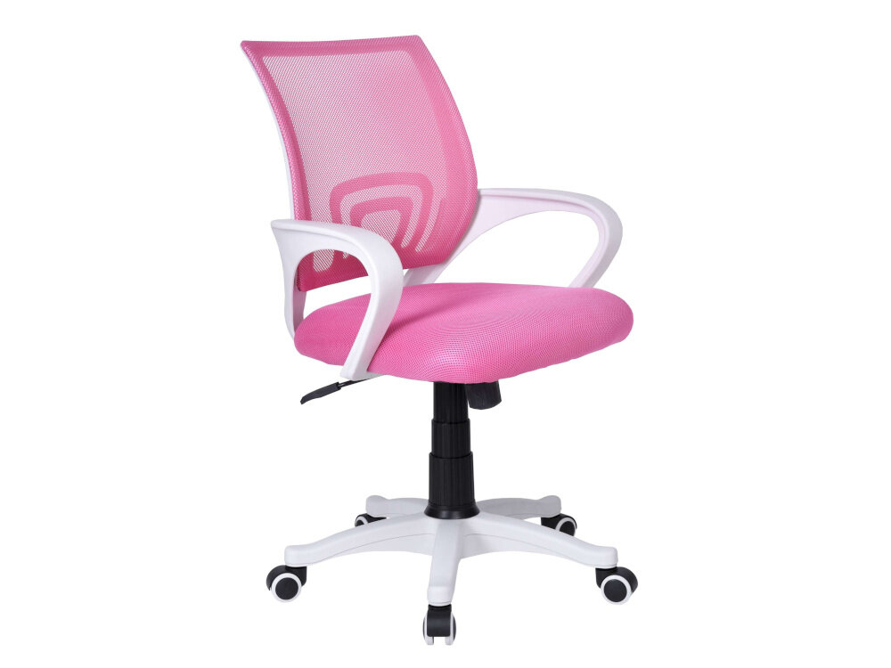 Krzesło biurowe DWM Bianco Biało-różowy komfort funkcjonalnosc styl biel z delikatnym rozem ergonomia wygoda