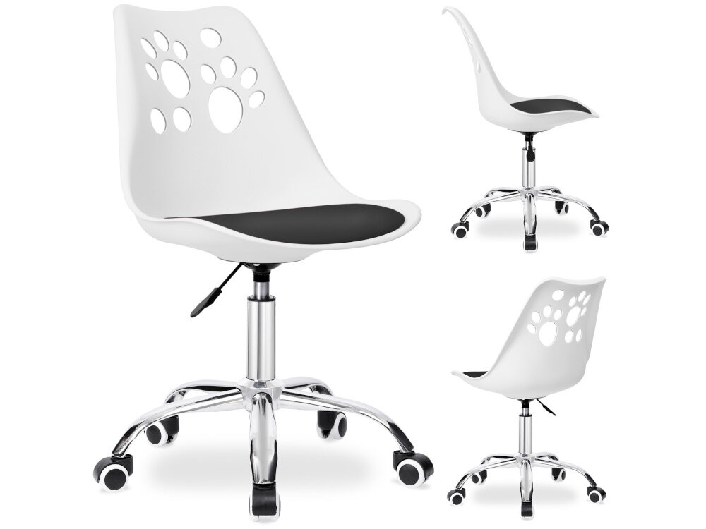Fotel obrotowy EHOKERY Grover Biało-czarny funkcjonalnosc styl ergonomia odpowiednie podparcie ergonomiczny design