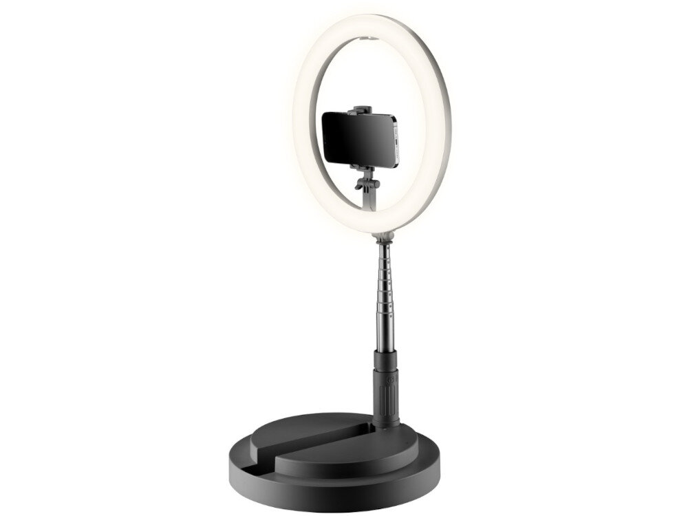 Lampa pierścieniowa CELLULARLINE Selfie Ring Compact jakości zdjęć i filmów 12-calowy aż 3 tryby oświetlenia