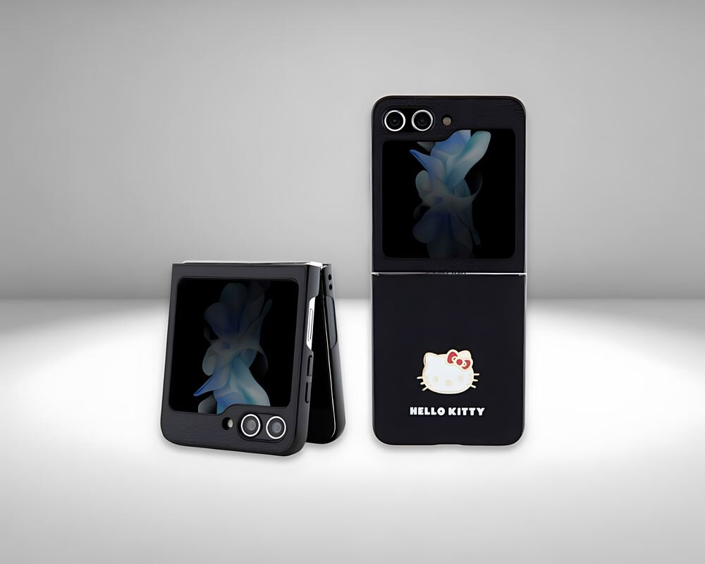 Etui HELLO KITTY Metal Logo Kitty Head do Samsung Galaxy Z Flip 5 ochrona 