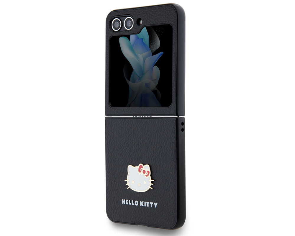 Etui HELLO KITTY Metal Logo Kitty Head do Samsung Galaxy Z Flip 5 stylowe wytrzymale etui hello kitty urok