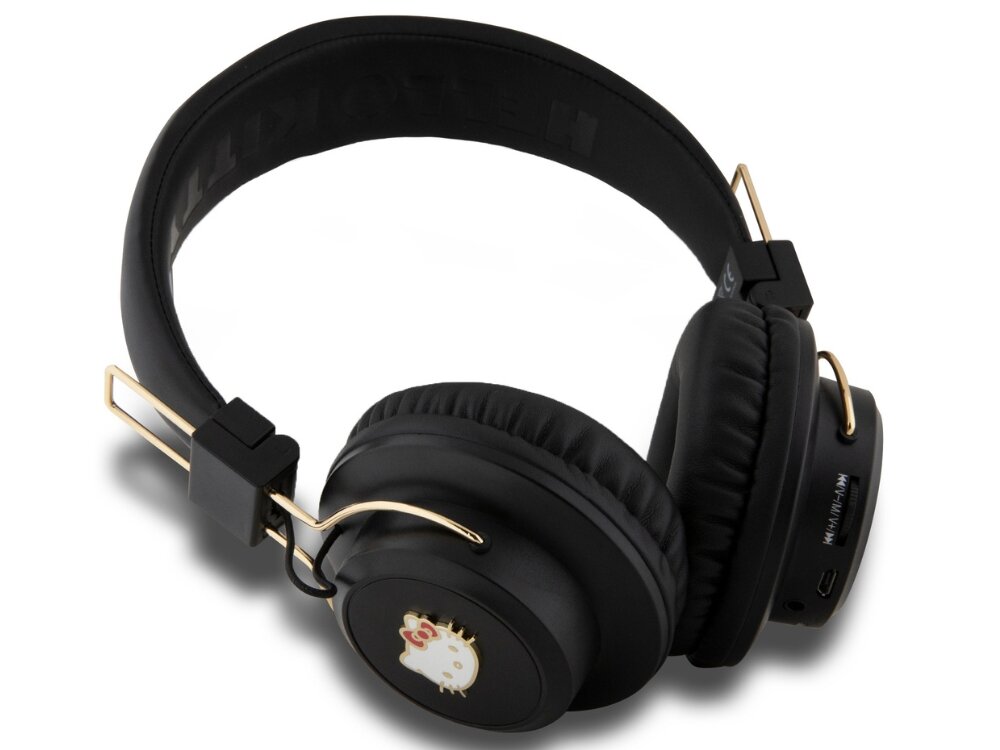 Słuchawki nauszne HELLO KITTY HKBH9KHLMK
                bluetooth usb-c membrany ipx4 - czarne sluchawki na bialym tle