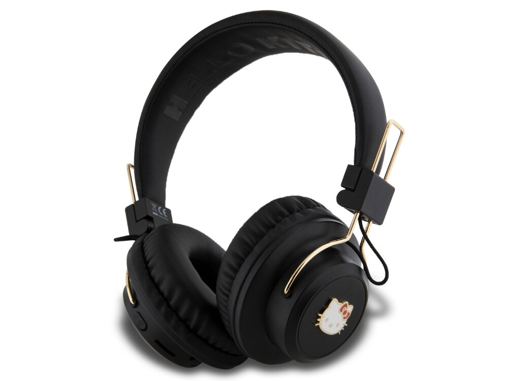 Słuchawki nauszne HELLO KITTY HKBH9KHLMK
                bateria basy styl rozmowy wodoodporny - czarne sluchawki na bialym tle